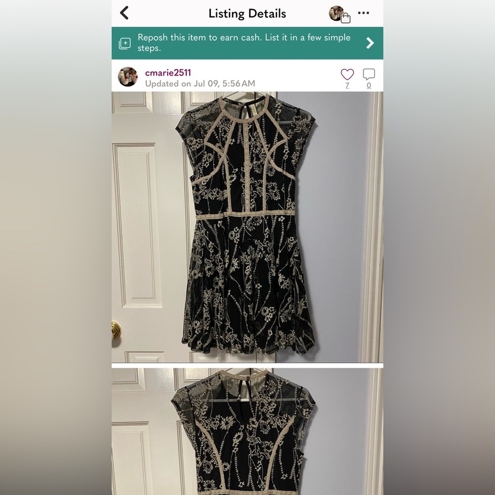 Free People Lace Embroidered Dress